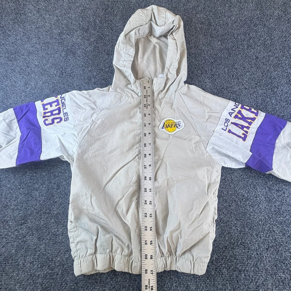 Los Angeles Lakers NBA Basketball Windbreaker Jacket Kids 3-4 White Full Zip